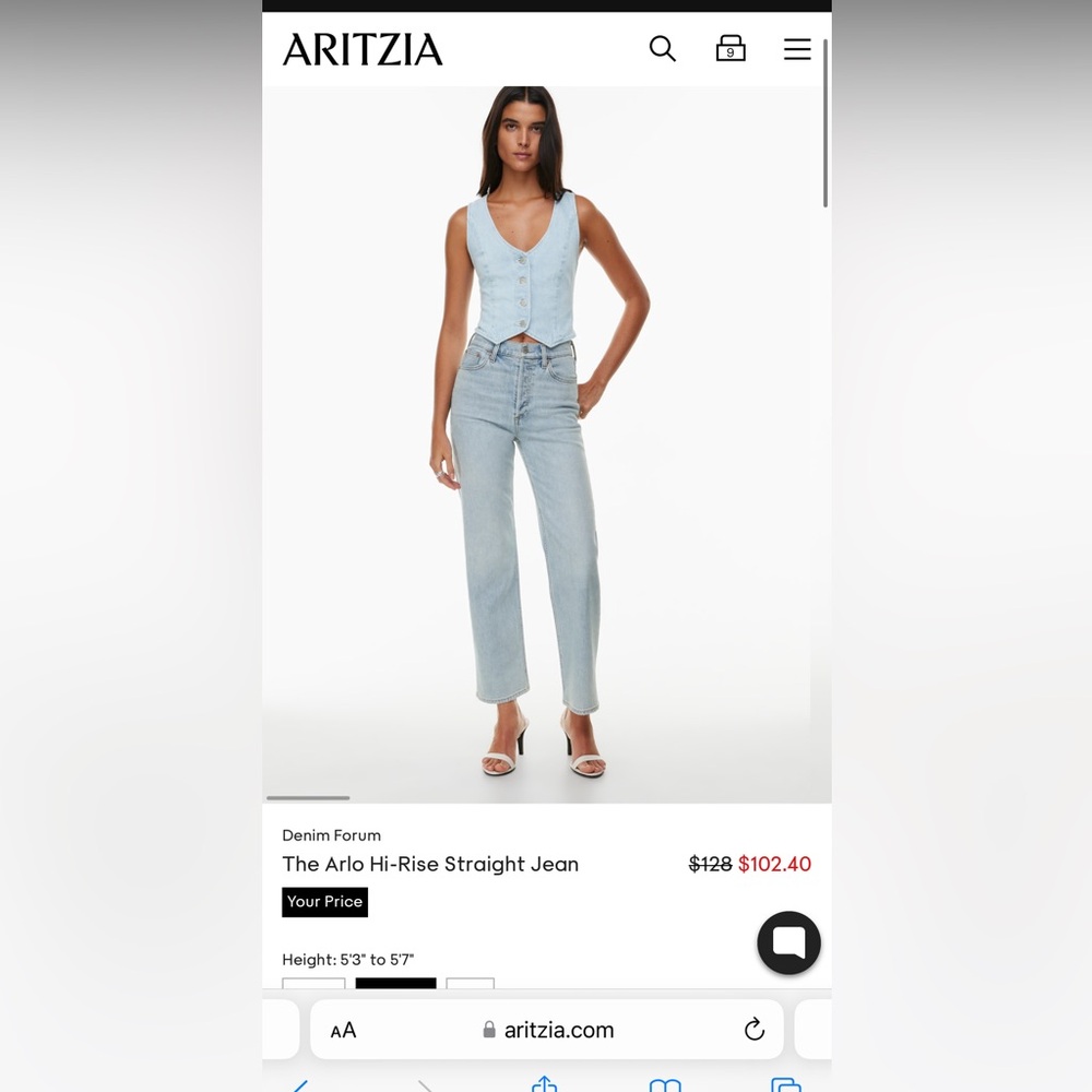 Denim forum - 
The Arlo Hi-Rise Straight Jean size 27